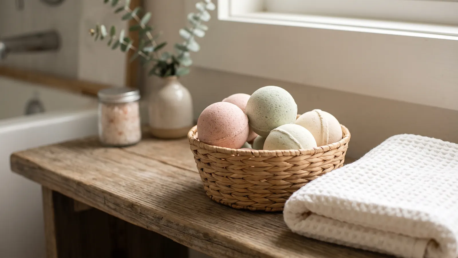 Bath bombs in a bowl