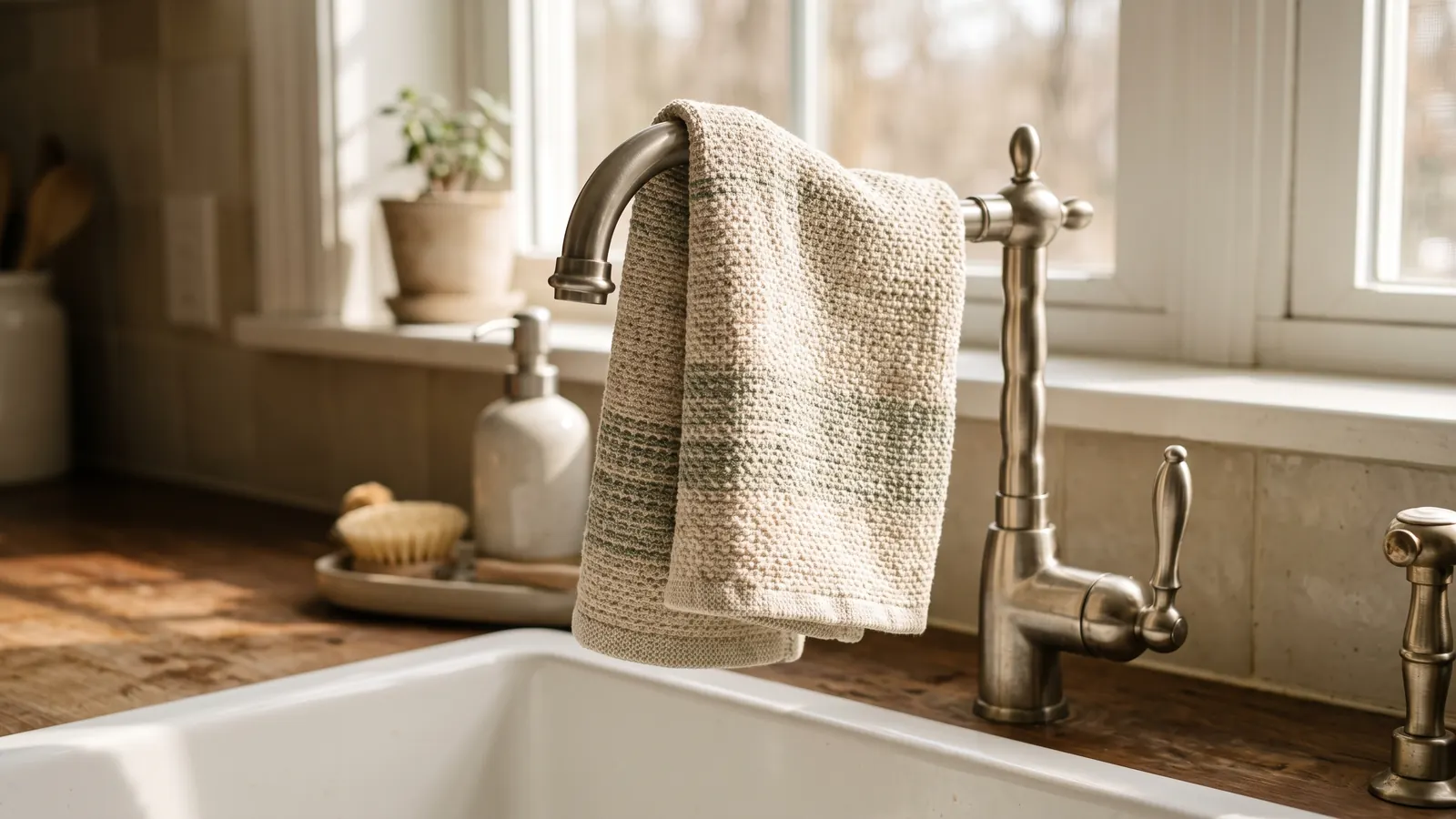 Knit dish and wash cloth