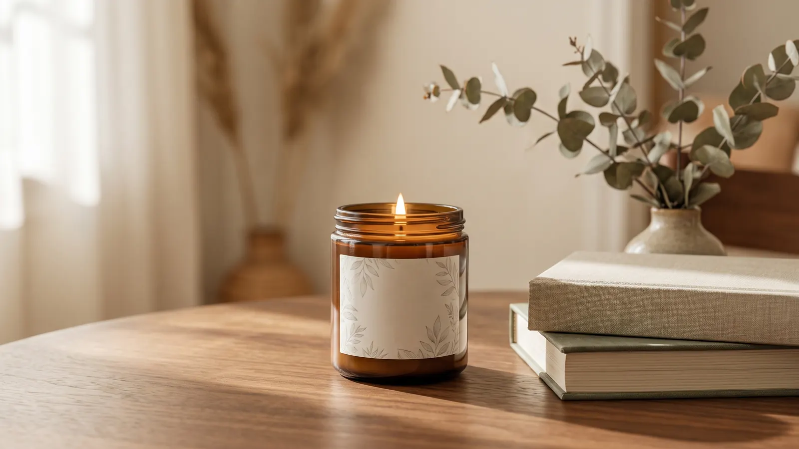 Scented candle with a neighborhood map label
